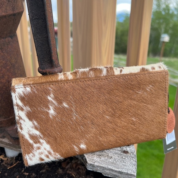 Myra Bag Cowhide Leather Wallet Ring New checkbook credit card holder Western - Picture 2 of 3